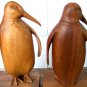 Bookends Book Ends Penguin Penquin Carved Teak Vintage