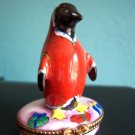 Limoges Sinclair LE Penguin Santa Trinket Box Old Mint Num 24