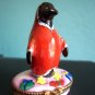 Limoges Sinclair LE Penguin Santa Trinket Box Old Mint Num 24