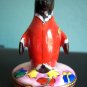 Limoges Sinclair LE Penguin Santa Trinket Box Old Mint Num 24