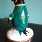 Limoges Penguin Dressed Up Trinket Box Old Mint Signed