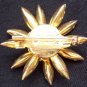 Pink Rhinestones 3D Pin Brooch Multi Petal Flower Vintage