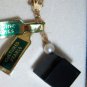 Earrings Black Onyx Cube Pearl on Chain Pierced NIB