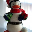 Penguin Santa Large Trinket Box Hat Scarf Tree Igloo
