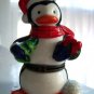 Penguin Santa Large Trinket Box Hat Scarf Tree Igloo
