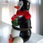 Penguin Santa Large Trinket Box Hat Scarf Tree Igloo