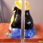 Folk Art Fishing Penguin Penquin Bookends Book Ends Vintage