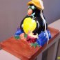 Folk Art Fishing Penguin Penquin Bookends Book Ends Vintage