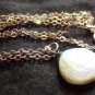 Pearl White Coin Silhouette Sterling Necklace Italy New