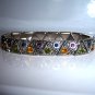 Marcasite Colored Crystals in Triangle Stretch Bracelet