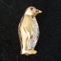 Diamonds Ruby 14K Yello Gold Diamond Penguin Brooch Pin