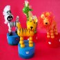 Vintage Rare Push Up & Collapse 4 Different Animal Toys