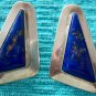 Sterling Lapis Handmade Custom Signed Triangle Earrings