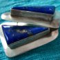Sterling Lapis Handmade Custom Signed Triangle Earrings