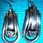 Silver & Lg Triangular CZ Long Earrings for Mom or Prom