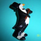 Penguin Penquin Vintage Signed Ceramic Pin Brooch