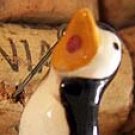 Penguin Penquin Vintage Singing Bird Pin Brooch