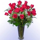24 Red Roses with Vase