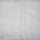 Hijab Shawl Beaded White 70 in x 20 in