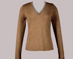 Soft Surroundings Rhinestone Silk Cashmere Sweater Misses M 10 12