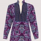 Soft Surroundings Silk Tunisian Tunic Top Shirt Misses S 6 8