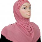 Amira Hijab 2 piece Extra Long Cotton Blend Beads Embroidery Rose