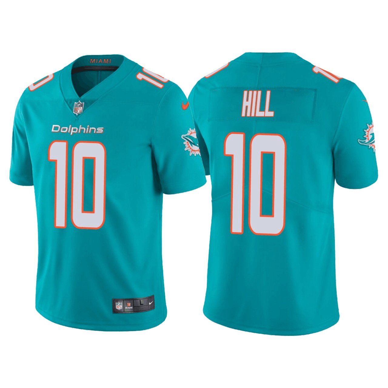 Men & Youth Tyreek Hill Dolphins 10 color rush jersey teal