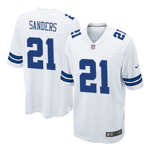 Men & Youth Deion Sanders cowboys 21 game jersey white