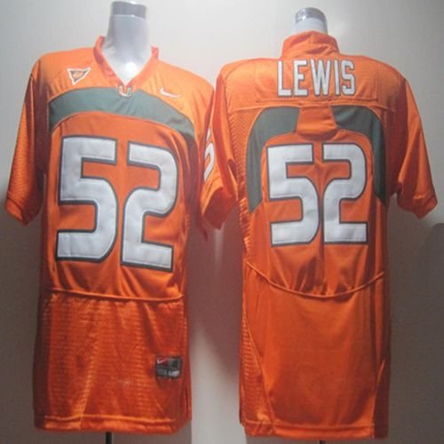 Men's Ray Lewis Miami Hrricanes college football jersey orange