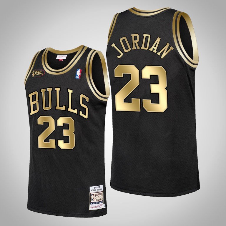 Men's Michael Jordan bull  gold black jersey
