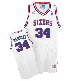 Mens Charles Barkley Sixers 76ers throwback jersey white