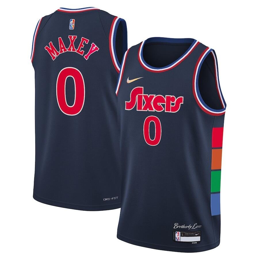 Men & Youth  tyrese maxey 76ers  city jersey navy blue