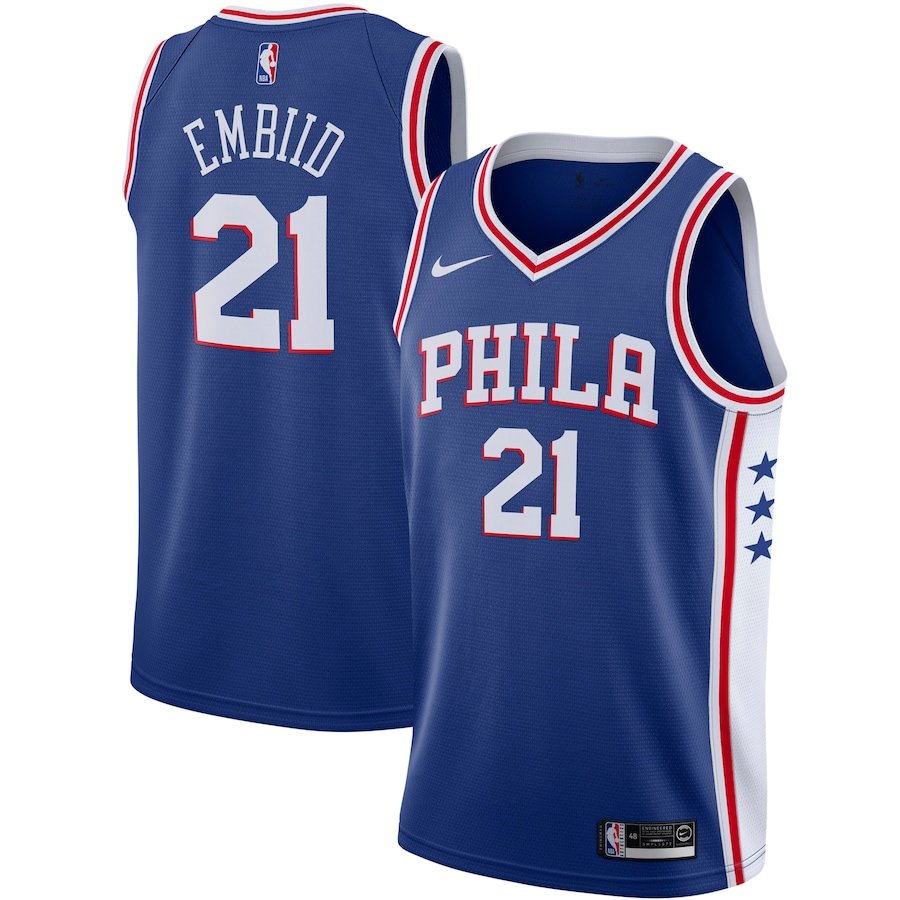 Men & Youth Joel Embiid Philadelphia  Sixers icon  jersey blue
