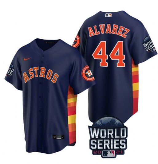 Men & Youth Astros 44 Yordan Alvarez world series  Jersey blue