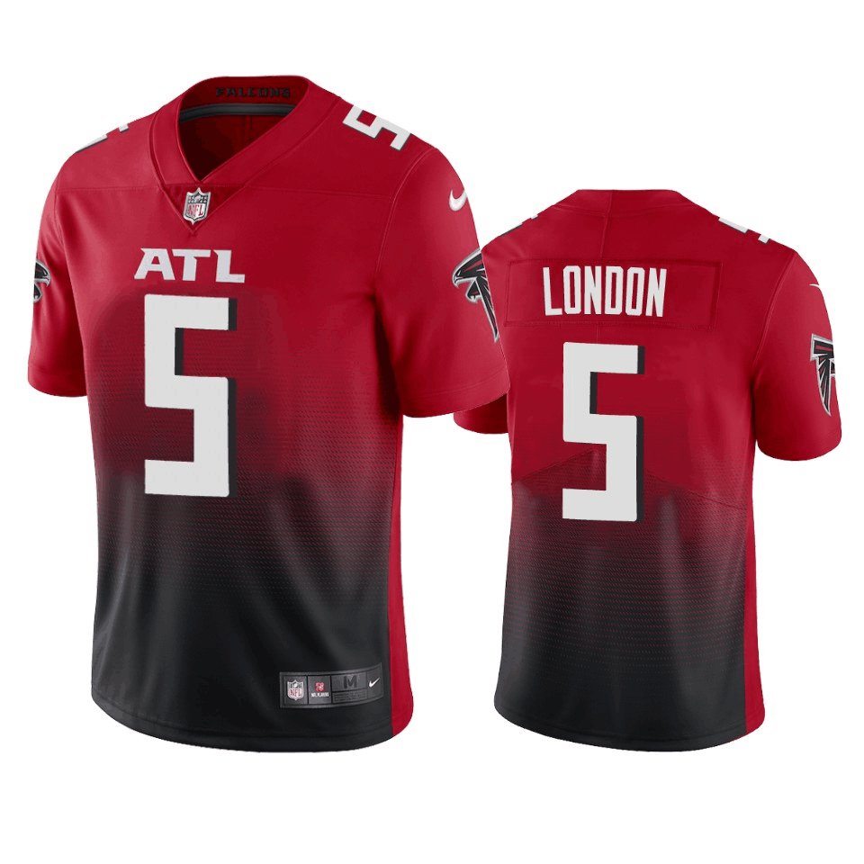Men & Youth Drake London falcons 5 color rush jersey red