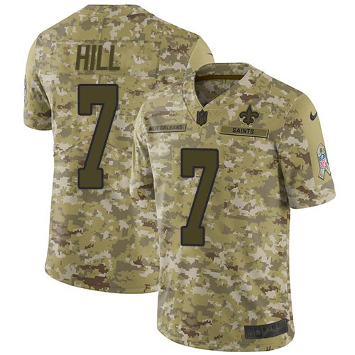 Men & Youth Taysom Hill Saints 7 salute to service  jersey camo