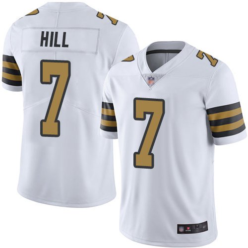 Men & Youth Taysom Hill Saints 7 color rush jersey white