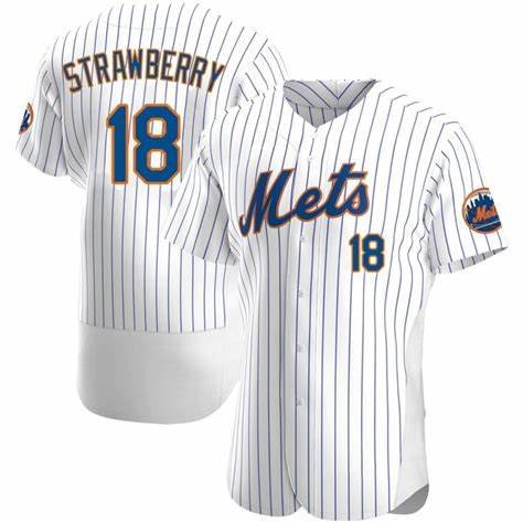 Men's Darryl Strawberry  Mets authentic  jersey white pinstripe