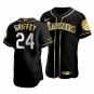 Men's  Ken Griffey Jr seattle Mariners 24 golden edition  jersey black