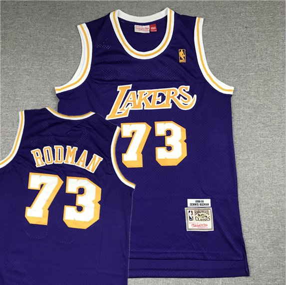 Men & Youth Dennis Rodman  lakers 73 jersey purple