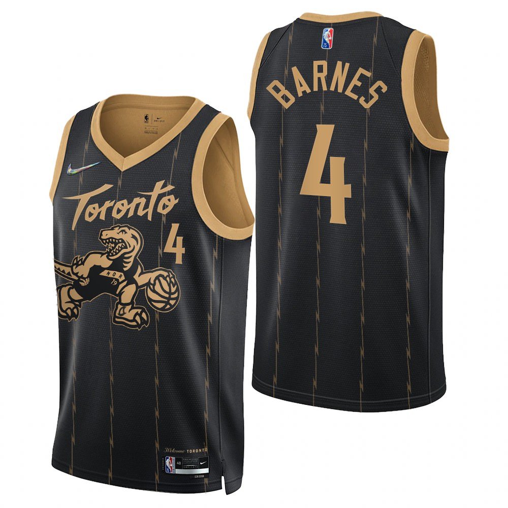 Men & Youth Scottie Barnes raptors 4 city  jersey black
