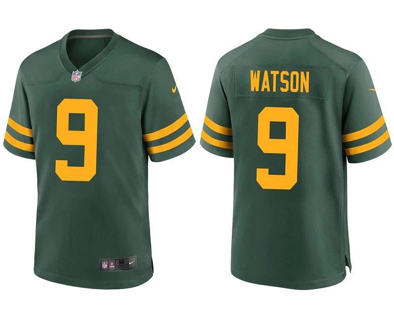 Men & Youth Christian Watson packers 9 game jersey green