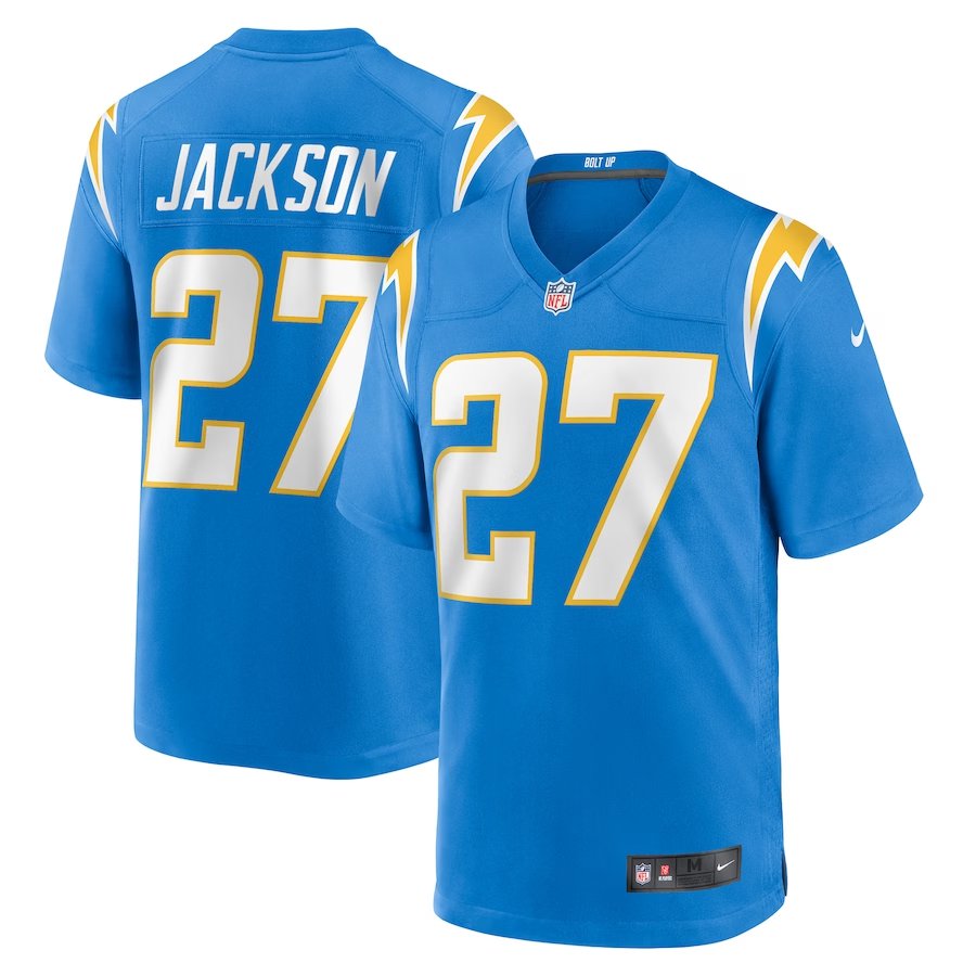 Men & Youth j.c.  jc jackson chargers 27 game jersey powder blue