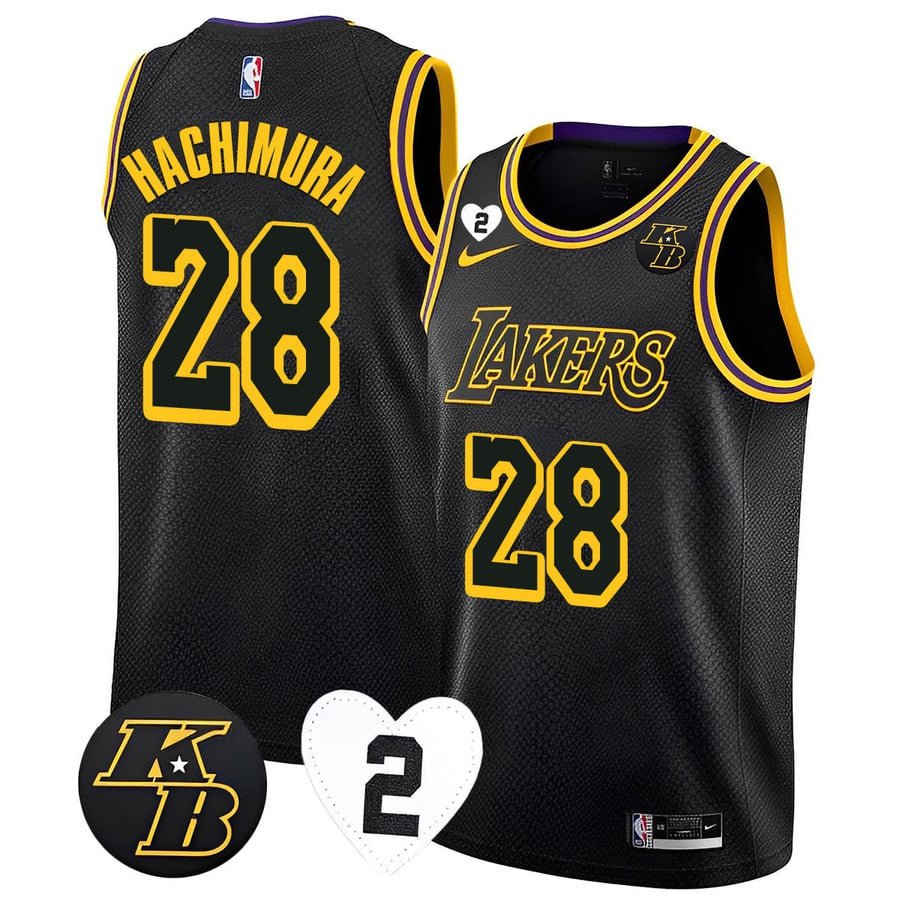 Men & Youth rui hachimura  lakers 28 city  jersey black
