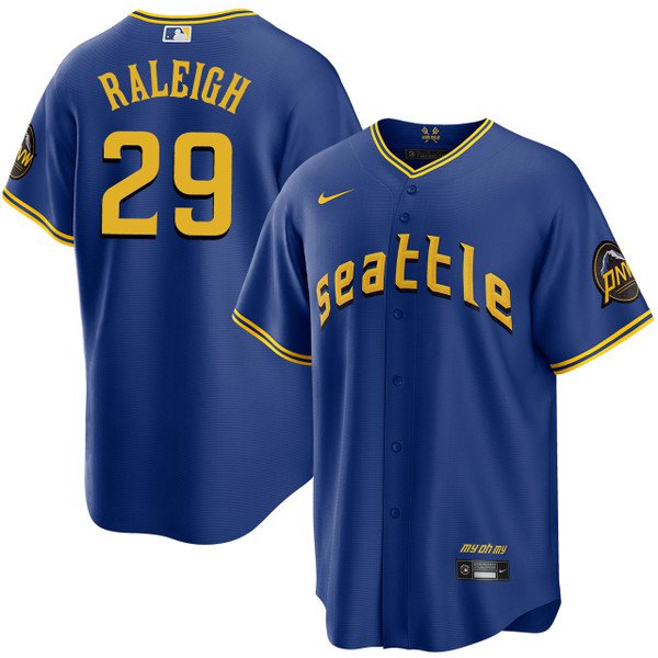 Men & Youth cal raleigh mariners 29 city connect  jersey blue