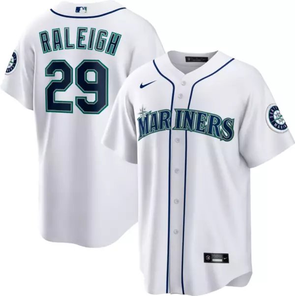 Men & Youth cal raleigh mariners 29 baseball jersey white