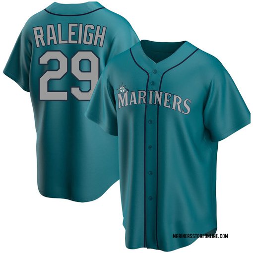 Men & Youth cal raleigh mariners 29 baseball jersey green
