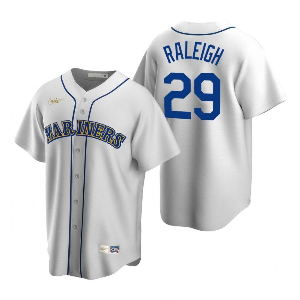Men & Youth cal raleigh mariners 29 cooperstown baseball jersey gray