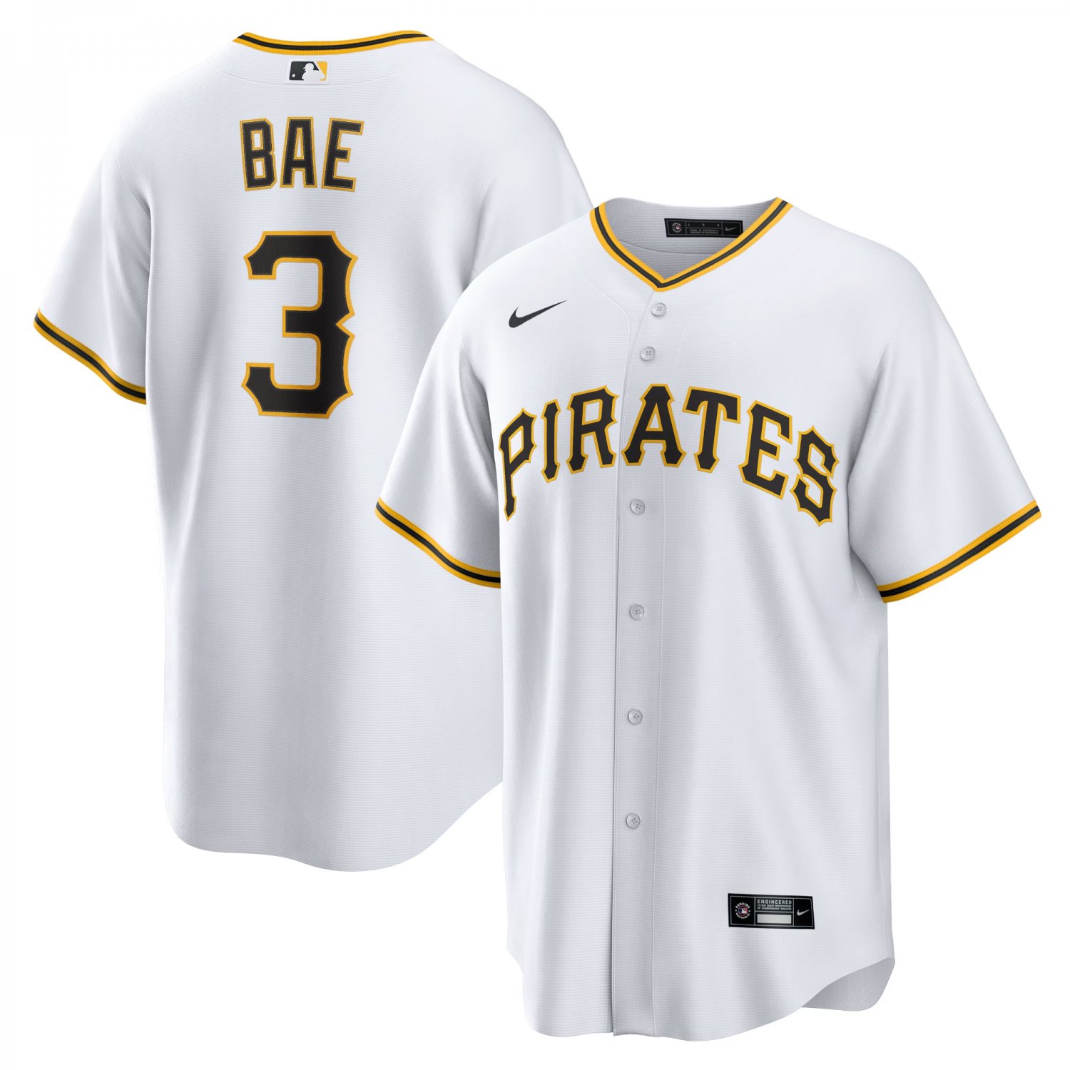 Men & Youth  ji hwan bae  pirates 3 baseball jersey white