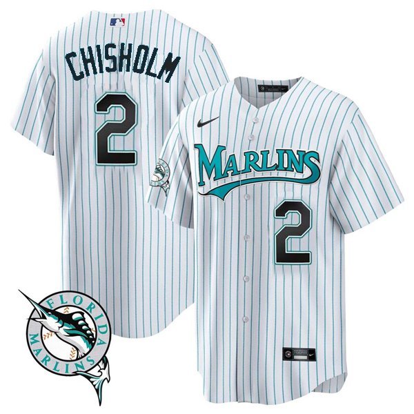Men & Youth  jazz chisholm florida marlins throwback   jersey white